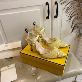 Fendi Fashion High Heel Sandals For Women Yellow
