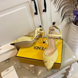 Fendi Fashion High Heel Sandals For Women Yellow