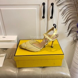 Fendi Fashion High Heel Sandals For Women Yellow