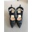 Fendi New Jacquard Ribbon Sheepskin High Heel Sandals For Women Black