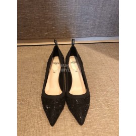 Fendi Black Silk Leather High Heels For Women 