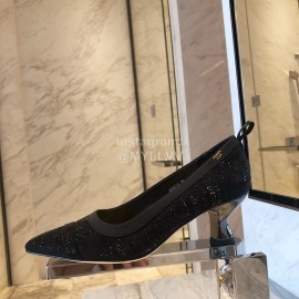 Fendi Black Silk Leather High Heels For Women 