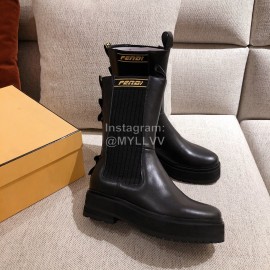Fendi New Black Leather Boots For Women