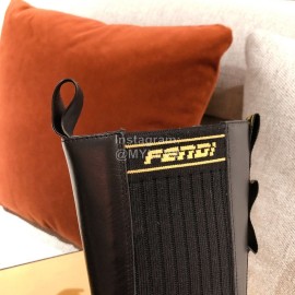 Fendi New Black Leather Boots For Women