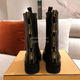 Fendi New Black Leather Boots For Women