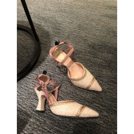 Fendi Spring And Summer New High Heel Sandals For Women Beige