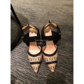 Fendi Spring And Summer New High Heel Sandals For Women Beige