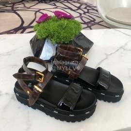Fendi Summer Platform Black Patent Leather Sandals For Women