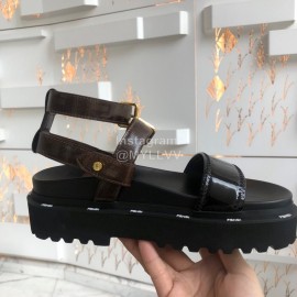 Fendi Summer Platform Black Patent Leather Sandals For Women