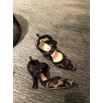 Fendi New Shining Sequin Pointed High Heel Sandals For Women