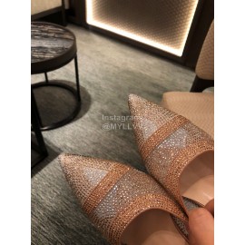 Fendi Spring Summer New Shining Sequin Pointed High Heel Sandals For Women Gold