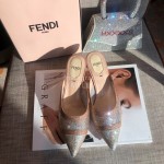 Fendi Spring Summer New Shining Sequin Pointed High Heel Sandals For Women