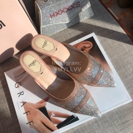 Fendi Spring Summer New Shining Sequin Pointed High Heel Sandals For Women