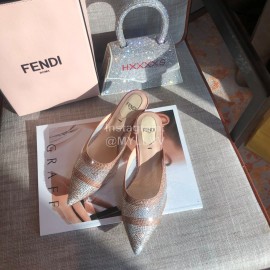 Fendi Spring Summer New Shining Sequin Pointed High Heel Sandals For Women
