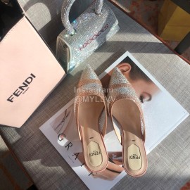 Fendi Spring Summer New Shining Sequin Pointed High Heel Sandals For Women