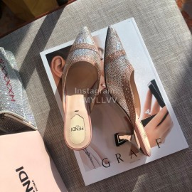 Fendi Spring Summer New Shining Sequin Pointed High Heel Sandals For Women