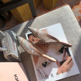 Fendi Spring Summer New Shining Sequin Pointed High Heel Sandals For Women