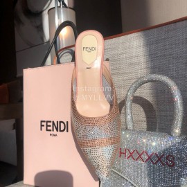Fendi Spring Summer New Shining Sequin Pointed High Heel Sandals For Women