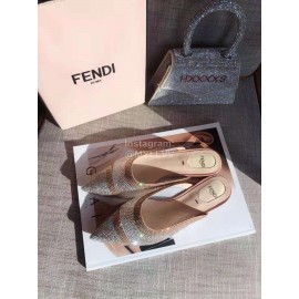 Fendi Spring Summer Fashion Shining Sequin Pointed High Heel Sandals For Women