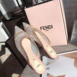 Fendi Spring Summer Fashion Shining Sequin Pointed High Heel Sandals For Women
