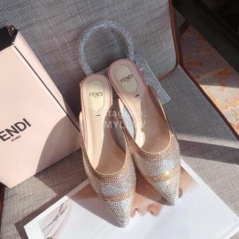 Fendi Spring Summer Fashion Shining Sequin Pointed High Heel Sandals For Women