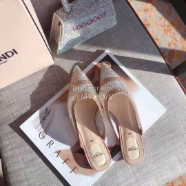 Fendi Spring Summer Fashion Shining Sequin Pointed High Heel Sandals For Women