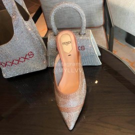 Fendi Spring Summer Fashion Shining Sequin Pointed High Heel Sandals For Women