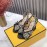 Fendi Exquisite Embroidered Jacquard Bow High Heeled Sandals For Women