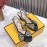 Fendi New Embroidered Jacquard Bow High Heeled Sandals For Women