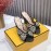 Fendi Exquisite Embroidered Jacquard Bow High Heeled Slippers For Women