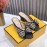 Fendi New Embroidered Jacquard Bow High Heeled Slippers For Women