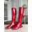 Fendi New Patent Leather Long Boots For Women Red