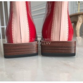 Fendi New Patent Leather Long Boots For Women Red