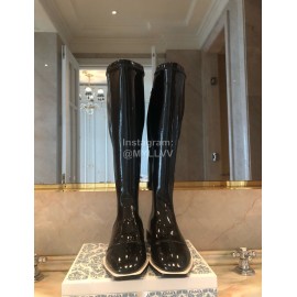 Fendi New Patent Leather Long Boots For Women Black