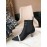 Fendi New Calf Leather High Heel Short Boots For Women Black