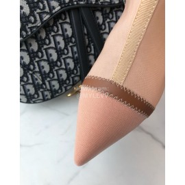 Fendi New Calf Leather High Heel Short Boots For Women Pink