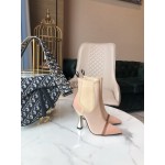 Fendi Fashion Calf Leather High Heel Short Boots For Women Pink