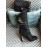 Fendi Autumn And Winter Black Silk Calf High Heeled Boots For Women 