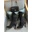 Fendi Autumn And Winter Black Silk Calf High Heeled Boots For Women 