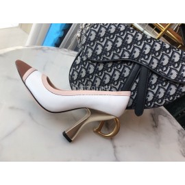 Fendi New White Calf High Heels For Women 