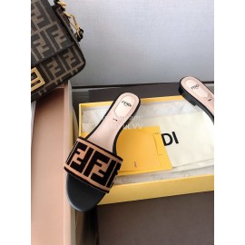 Fendi New Double F Letter Velvet Sheepskin Slippers For Women