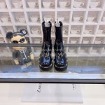 Fendi Autumn And Winter New Patent Leather Martin Boots  For Women 