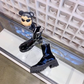 Fendi Autumn And Winter New Patent Leather Martin Boots  For Women 