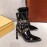 Fendi Autumn Winter New Patent Leather Pointed Boots For Women 