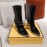 Fendi Autumn Winter New Black Patent Leather Pointed Boots For Women 