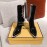 Fendi Autumn Winter New Black Patent Leather Pointed Boots For Women 