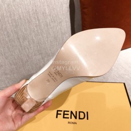 Fendi Autumn Winter New White Patent Leather Pointed Boots For Women 