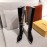 Fendi Autumn Winter New Black Patent Leather Pointed Long Boots For Women 