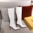 Fendi Autumn Winter New White Patent Leather Pointed Long Boots For Women 