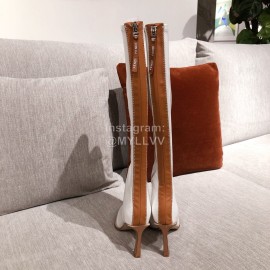 Fendi Autumn Winter New White Patent Leather Pointed Long Boots For Women 